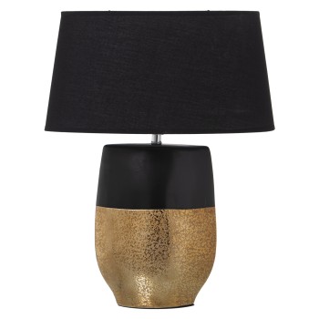 Lámpara Sobremesa Cerámica Negro/oro+52785, 1xe27, Max.60w 39x20x49cm, Base:21x8,5x37cm