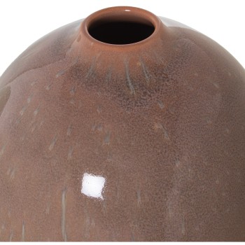 Vaso In Ceramica Colore Reattivo - Rosa E Verde - 40cm- Ø21x40cm